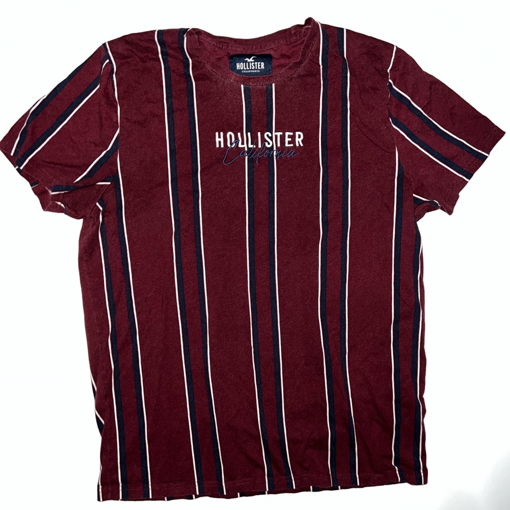 HOLLISTER Stripe Logo Graphic Tee